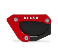 DTASMBD Motocicleta Soporte Soporte De Pie Lateral De Motocicleta para Suzuki V-Strom 650 /XT VSTROM DL 650 DL650 V STROM650 2004-2023 Soporte De Pie De Motocicleta Aballete Almohadilla(Rojo)
