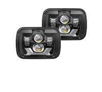 Dtbdfak Faro Delanteros Faros Delanteros LED H6054 5x7 Y 7x6 Para Chrysler Para Conquest Para Córdoba (1980-1983) Luz Alta/baja Diurna Direccionales Montaje de faros(2pcs Black A)