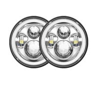 Dtbdfak Faro Delanteros Para Toyota Para Land Para Cruiser Para HZJ75 Para FJ40s Para FJ45s Para FJ60 Faros Delanteros LED DRL 7 Pulgadas Montaje de faros(40w Halo Lamp Silver)