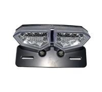Dtbdfak luz trasera de motocicleta LED 12 V Para Motocicleta, Luz Freno Integrada, Giro, Matrícula Roja Y Ámbar, Indicadores Moto Luces Traseras(Clear)