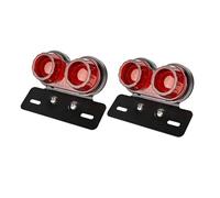 Dtbdfak luz trasera de motocicleta Luces De Freno Traseras LED Universales Para Motocicleta De 12 V, Luces De Señal Giro Integradas Con Soporte Para Matrícula Moto Luces Traseras(2 Pcs-Red)