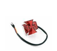 Dtbdfak luz trasera de motocicleta Luz Trasera Universal Para Motocicleta Con Forma De Cruz De Malta, Luz De Freno LED Moto Luces Traseras(Chrome Red)