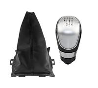 Dtbdfak Pomo Coche Para Ford Para Fiesta 2008-2012 Manual Coche Perilla Cambio Marchas Velocidad Polaina Bota Cubierta A Prueba Polvo Funda Collar Palanca Cambios(6 Speed Silver)