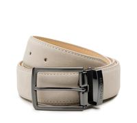 DTCH.FIT Oliver - Cinturón de ante (hebilla ajustable, 3,5 cm de ancho), beige, 95cm (Totale gürtellänge 110cm)