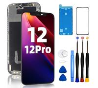 DTD Kit de repuesto de pantalla para iPhone 12/12 Pro de 6.1 pulgadas para iPhone 12/12 Pro, pantalla LCD Full HD, digitalizador de pantalla táctil 3D, montaje completo + herramientas de reparación +