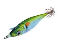 DTD Señuelo Tonanara para cefalópodos - Camarón luminoso de noche y apto para la pesca de pulpo, sepia, calamares ballistic Real Fish 3.0 jurel Green