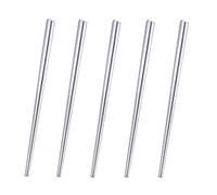 Dtdepth Palillos de acero inoxidable - 5 pares de palillos reutilizables plateados aptos para lavavajillas, ligeros, acero inoxidable 304, fáciles de usar