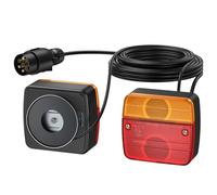 DTEANJU 2 Pilotos Traseros Remolque Magneticos, 7 Pin 7,5m Cable, E-Mark | base magnetica para montaje rapido, cable de 7,5 m con conector 7 pines, luz de freno, posicion y matricula, larga vida util