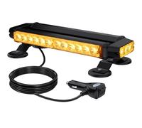 DTEANJU Luz Rotativa LED Magnética,Luz Estroboscópica Luz de Advertencia | 12 V 24 V,30 LED Ámbar con Cable 5 m, 7 Modos, Baliza Giratoria Impermeable IP65,Luz de Advertencia para Vehículos, Ámbar