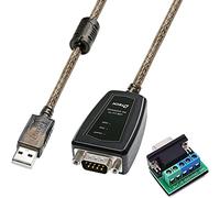DTECH Adaptador USB a RS485 Cable RS422 Puerto Serie con Placa de terminales de Chip CP2102 Luces LED Núcleo de ferrita para Windows 11 10 8 7 XP Mac (1.5 pies)