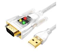 DTECH Adaptador USB a Serie Chip FTDI DB9 9 pines RS232 a USB Cable Chipset FT231 compatible con Windows 11 10 8 7 XP Mac OS Linux Detección de datos (0,5m)