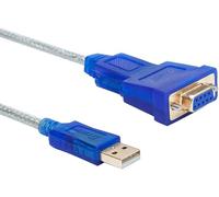 DTECH Cable adaptador de serie USB 2.0 a RS232 DB9 para mujer, compatible con Windows 11,10, 8, 7, Mac, Linux (azul)