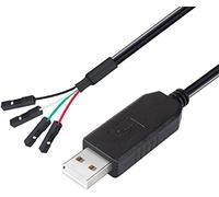 DTECH Cable adaptador USB a TTL serie 3,3 V TX RX señal 4 pines 0,1 pulgadas Pitch hembra PL2303 Prolific Chip Windows 10 8 7 XP Vista (1 m, Negro)