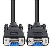 DTECH Cable de 1,5 pies directamente a través del cable serie DB9 hembra a hembra 9 pines COM cable de conexión para la comunicación de datos (0,5 m, negro)