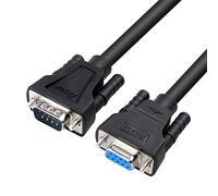 DTECH Cable serie DB9 RS232 de 2 m macho a hembra, cable de extensión de módem nulo de 9 pines para comunicación de datos de PC (6 pies, color negro)