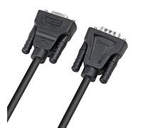 DTECH Cable serie RS232 de 3 m macho a hembra, cable de extensión, 9 pines, recto, negro