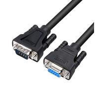 DTECH Cable serie RS232 macho a hembra de 1,5 m, 9 pines, recto, negro