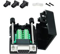 DTECH DB9 Breakout Connector Female RS232 Serial Adapter Solderless Module Board mit Schraubklemmen Blockgehäuse Lange Schrauben und Endrohr (DB9 Female + Long Bolts)