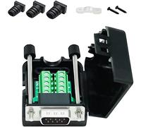 DTECH DB9 Breakout Connector Male RS232 Serial Adapter Solderless Module Board con bloque de terminales de tornillo, tornillos largos y tubos de escape (DB9 macho + tornillos largos)