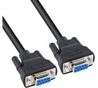 DTECH DB9 Cable serie hembra a hembra 9 pines, 3 m, recto, negro