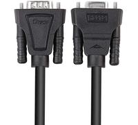 DTECH DB9 RS232 - Cable serie alargador macho-hembra, de módem nulo, conductores TX-RX cruzados, para transmisión de datos, 3 m, negro
