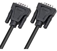 DTECH DB9 RS232 Cable serie macho a macho, cable de módem cero, achazo de manos completo, crossover de 7 hilos para comunicación de datos (10 pies, negro)