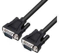DTECH DB9 RS232 Cable serie macho a macho, cable de módem cero, achazo de manos completo, crossover de 7 hilos para comunicación de datos (15 pies, negro)