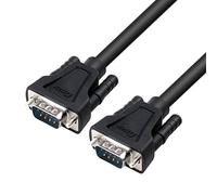 DTECH DB9 RS232 - Cable serie macho a macho, cable de módem nulo, apretón de manos completo, 7 cables cruzados para comunicación de datos (15 pies, negro)