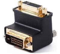 DTech DVI-I Hembra a DVI-D macho Adaptador de ángulo recto Conector DVI 90 grados instalado en un espacio pequeño