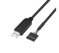 DTECH FTDI - Cable Adaptador de USB a TTL Serie 5 V con 6 Pines de Paso Hembra de 0,1 Pulgadas para Windows 10, 8, 7, Linux, Mac OS (1,8 m), Color Negro
