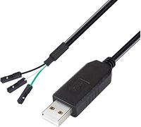DTech FTDI USB a TTL - Cable de depuración de 3,3 V, señal TX RX de 3 pines hembra FT232RL, chip para Windows 10, 8, 7, Linux Mac OS (1,8 m), color negro