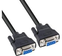 DTECH RS232 Cable serie hembra a hembra 9 pines, 1,5 m, recto, negro