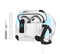 Dteck Funda magnética para Apple AirPods Pro 3 (3ª generación, versión 2025) con llavero, kit de limpieza, bloqueo seguro, compatible con MagSafe, funda protectora ligera para auriculares, color