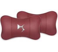 DTERNITOU 2 Piezas Almohada Cuello del Coche para Citroen DS DS3 DS4 DS5 DS6 DS7 DS9, Reposacabezas Coche Cojin Auto Headrest Viaje Asiento de Coche Cojín Automóvil Accesorios,Red