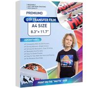 DTF - Papel de transferencia para camisetas, 20 hojas A4 (8,3 x 11,7 pulgadas), PET Premium de doble cara, mate transparente, papel de transferencia, papel de transferencia para impresoras DTF