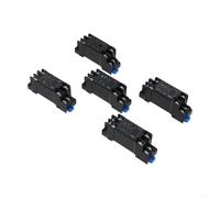 DTF08A - Base de enchufe de relé de montaje en riel DIN de 8 pines para LY2N-J, JQX-13F, HH62P, paquete de 5, plástico, compatible con riel de 35 mm, soporte de relé de uso general industrial