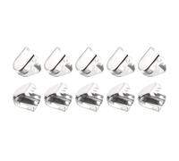 DTGN Clips para Extremos de Cordones de 10 mm x7 mm (LxAn) - Paquete de 100 - Bueno para Diferentes Zapatos - Clip de Cordones Elástico de Acero Inoxidable - Plateado Brillante