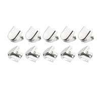 DTGN Clips para Extremos de Cordones de 10 mm x9 mm (LxAn) - Paquete de 30 - Bueno para Diferentes Zapatos - Clip de Cordones Elástico de Acero Inoxidable - Plateado Brillante