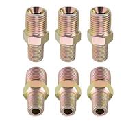 DTGN Conector de Tubería Reductor Macho 1/8 NPT x 1/4 BSP - Paquete de 6 - Bueno para Conexión de Tuberías - Conectores de Niple Hexagonal de Acero al Carbono - Cobre