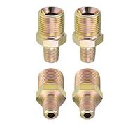 DTGN Conector de Tubería Reductor Macho 1/8 NPT x 3/8 BSP - Paquete de 4 - Bueno para Conexión de Tuberías - Conectores de Niple Hexagonal de Acero al Carbono - Cobre