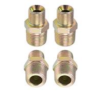 DTGN Conector de Tubería Reductor Macho BSP de 1/2 x 3/8 - Paquete de 4 - Bueno para Conexión de Tuberías - Conectores de Niple Hexagonal de Acero al Carbono - Cobre