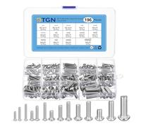 DTGN Juego de 196 Piezas de Tornillos de Cabeza Hexagonal con Socket M2.5 M3 M4 M5 M6 M8, Acero Inoxidable 304, Tornillo de Cabeza Hexagonal con Socket, Surtido