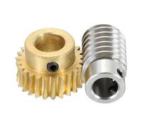DTGN Juego Engranaje Sin Fin Módulo1 25D 1:25 12mm/10mm Derecha | Acero Inoxidable 304 y Latón, Pieza de transmisión reductora para caja de cambios y rueda, accionamiento de eje