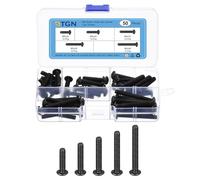 DTGN Kit de 50 Tornillos de Cabeza Avellanada con Hexágono Interior M5, 20/25/30/35/40Mm de Acero al Carbono con Recubrimiento de Óxido Negro