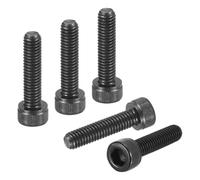 DTGN M6-1x25 Tornillo de Cabeza Plana Hexagonal, 50pcs, para Bicicletas de Carretera Automóvil Motocicleta, Tornillo Cilíndrico Hueca Hexagonal de Acero al Carbono, Negro