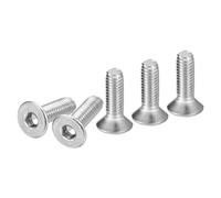 DTGN Tornillos de Cabeza Avellanada Hexagonal de Acero Inoxidable 304, M3-0.5 x 10 mm, Paquete de 100, Tornillos de Cabeza Plana con Hexágono Interior, Rosca Completa