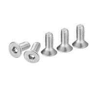 DTGN Tornillos de Cabeza Avellanada Hexagonal de Acero Inoxidable 304, M3-0.5 x 8 mm, Paquete de 100 Tornillos de Cabeza Plana con Hexágono Interior, Rosca Completa