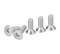 DTGN Tornillos de Cabeza Hexagonal de Acero Inoxidable 304, M4-0.7 x 12 mm, Paquete de 100 Tornillos de Cabeza Plana con Hexágono Interior, Rosca Completa, Pernos Avellanados