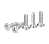 DTGN Tornillos de Cabeza Hexagonal de Acero Inoxidable 304, M4-0.7 x 16 mm, Paquete de 100 Tornillos de Cabeza Plana con Hexágono Interior, Rosca Completa, Pernos Avellanados