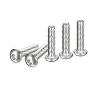 DTGN Tornillos de Cabeza Redonda con Capucha M2.5-0.45x10mm Paquete de 100 Bueno para Máquinas Acero Inoxidable 304 18/8 Accionamiento Hexagonal Tornillos de Rosca Completa